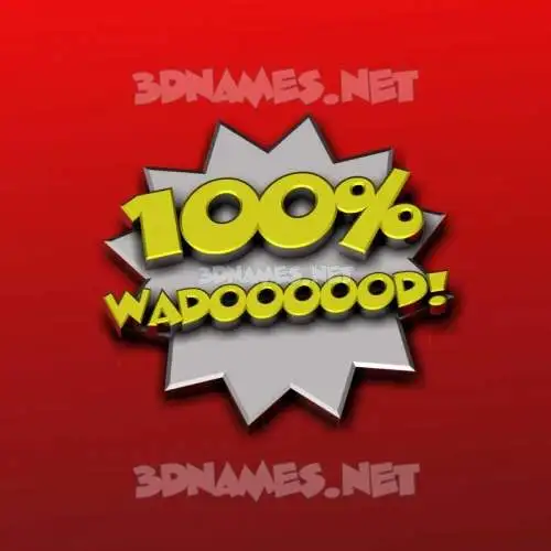 wadoooood in 100 Percent style - 3D name wallpaper