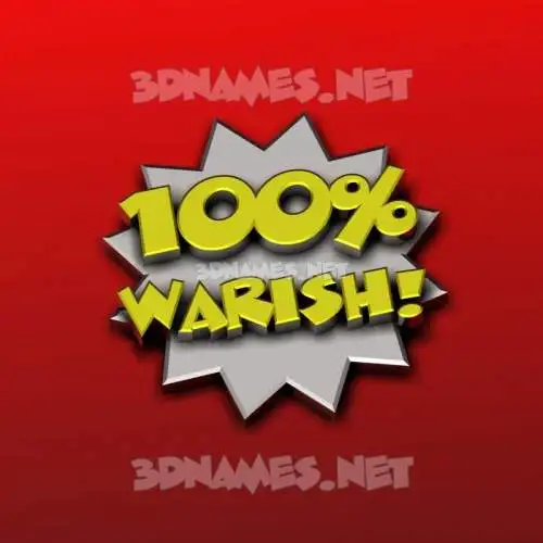 warish in 100 Percent style - 3D name wallpaper
