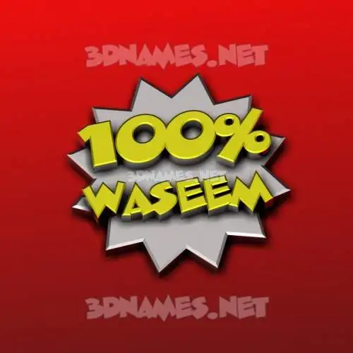 waseem in 100 Percent style - 3D name wallpaper