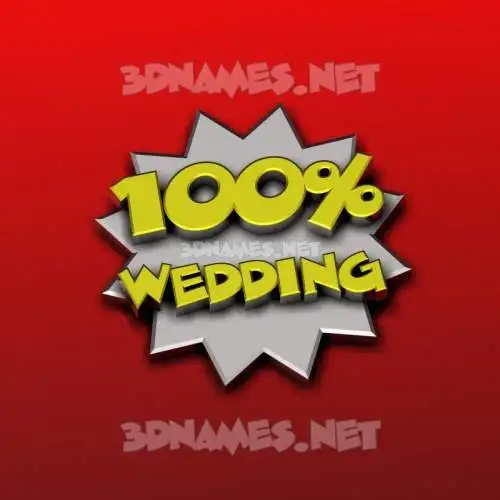 wedding in 100 Percent style - 3D name wallpaper wedding in 100 Percent style - 3D name wallpaper