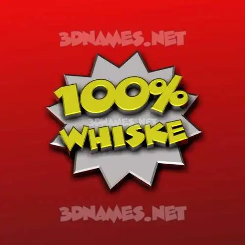 whiske in 100 Percent style - 3D name wallpaper
