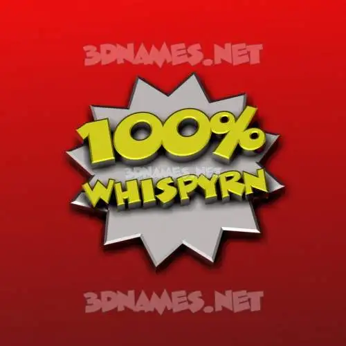 whispyrn in 100 Percent style - 3D name wallpaper