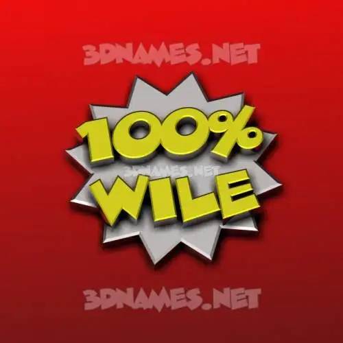 wile in 100 Percent style - 3D name wallpaper