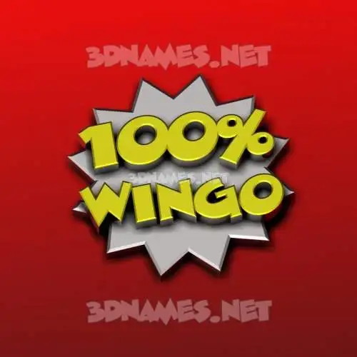wingo in 100 Percent style - 3D name wallpaper