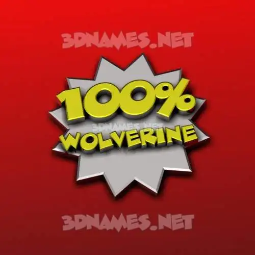 wolverine in 100 Percent style - 3D name wallpaper wolverine in 100 Percent style - 3D name wallpaper