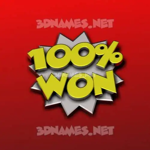 won in 100 Percent style - 3D name wallpaper won in 100 Percent style - 3D name wallpaper