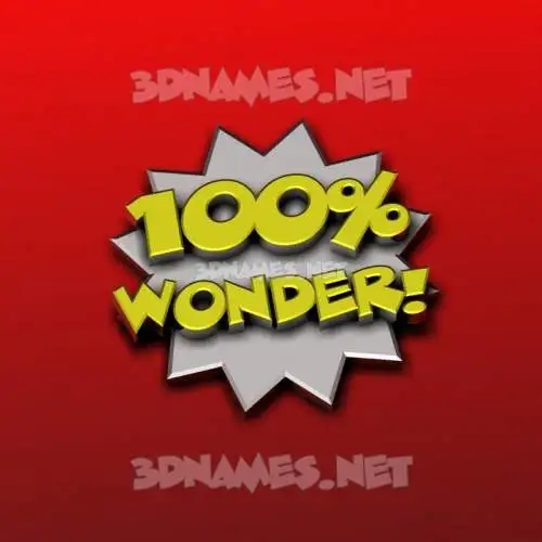 wonder in 100 Percent style - 3D name wallpaper