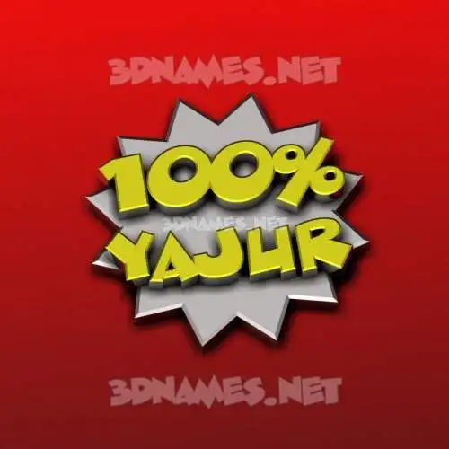yajur in 100 Percent style - 3D name wallpaper