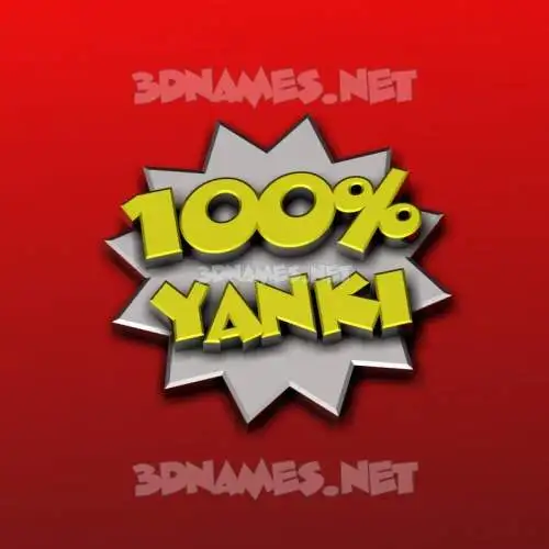 yanki in 100 Percent style - 3D name wallpaper