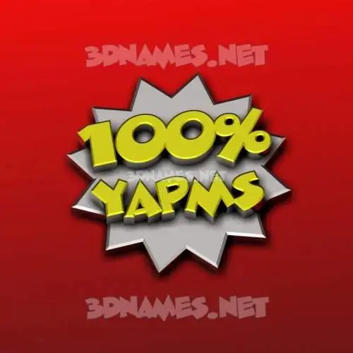 yapms in 100 Percent style - 3D name wallpaper