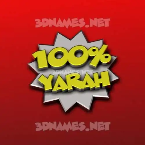 yarah in 100 Percent style - 3D name wallpaper