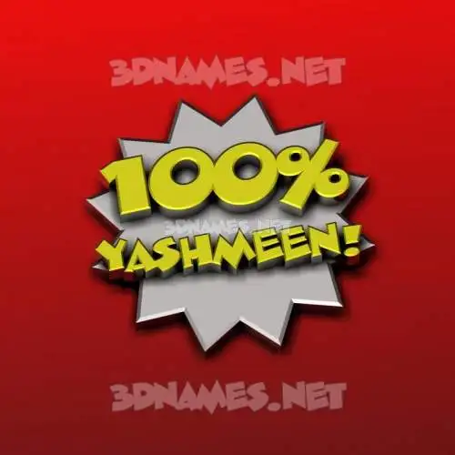 yashmeen in 100 Percent style - 3D name wallpaper