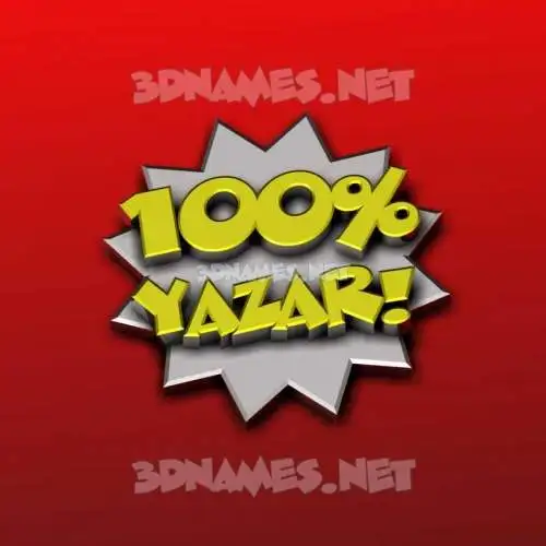 yazar in 100 Percent style - 3D name wallpaper