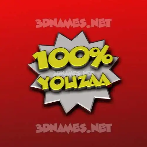youzaa in 100 Percent style - 3D name wallpaper