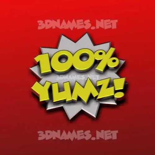 yumz in 100 Percent style - 3D name wallpaper