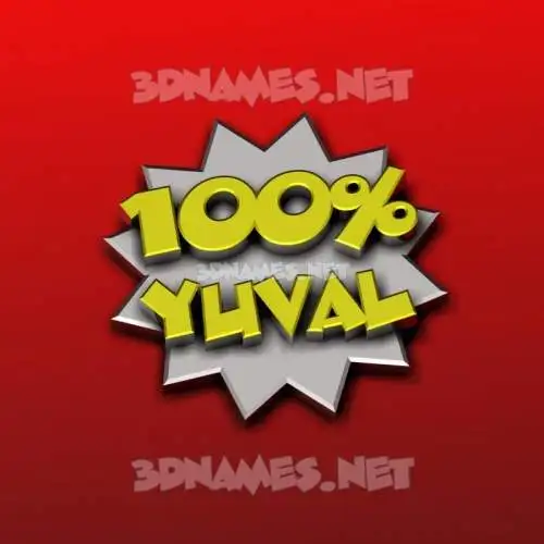 yuval in 100 Percent style - 3D name wallpaper
