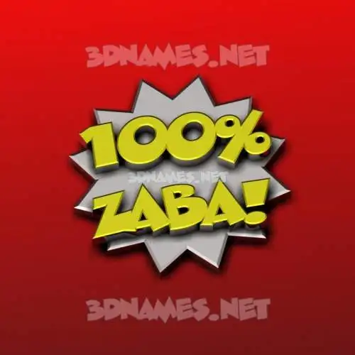zaba in 100 Percent style - 3D name wallpaper
