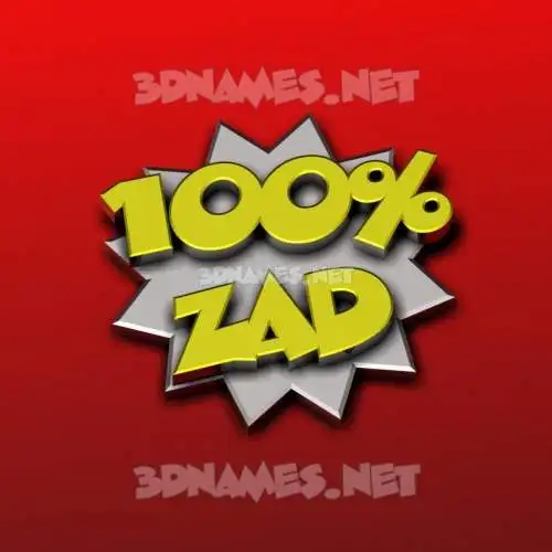 zad in 100 Percent style - 3D name wallpaper zad in 100 Percent style - 3D name wallpaper