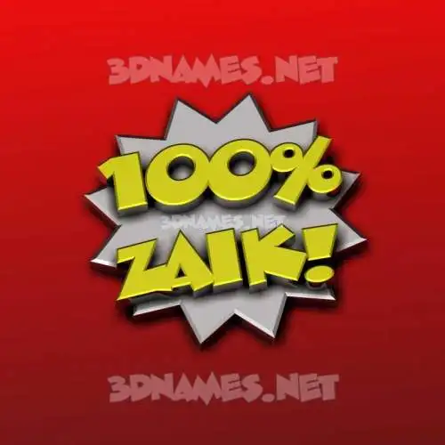 zaik in 100 Percent style - 3D name wallpaper zaik in 100 Percent style - 3D name wallpaper