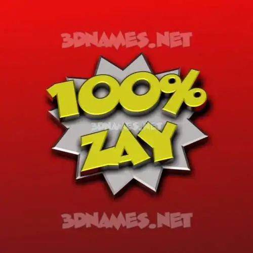 zay in 100 Percent style - 3D name wallpaper