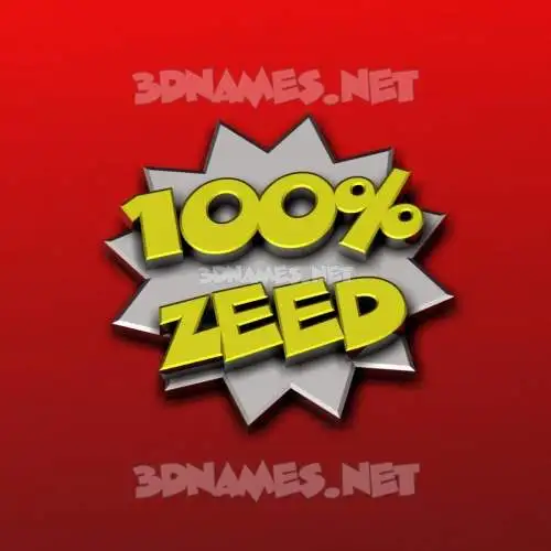 zeed in 100 Percent style - 3D name wallpaper