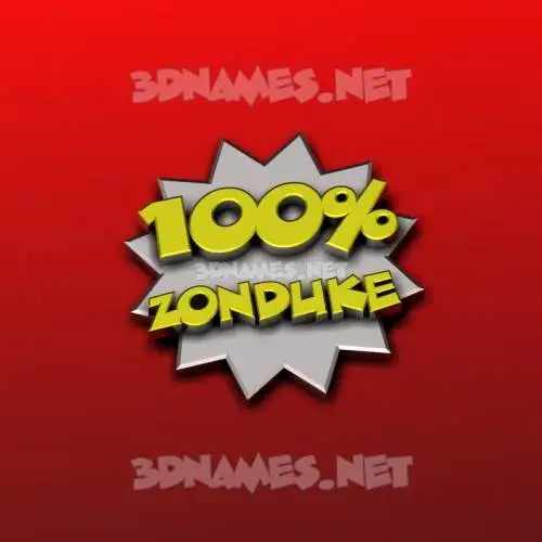 zonduke in 100 Percent style - 3D name wallpaper