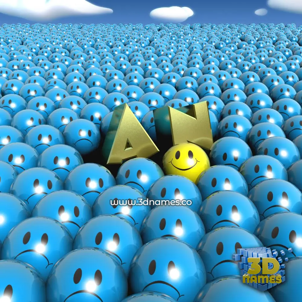 a n in Special Smileys style - 3D name wallpaper