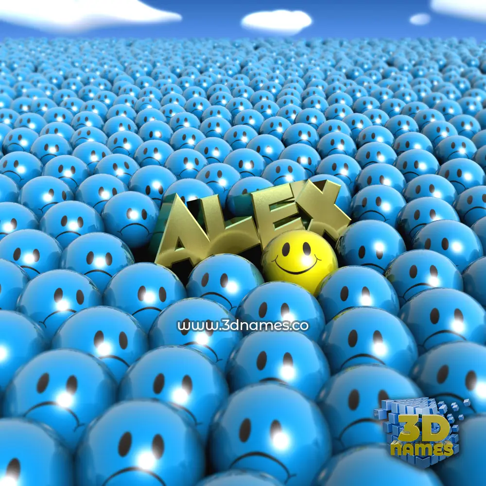 alex in Special Smileys style - 3D name wallpaper