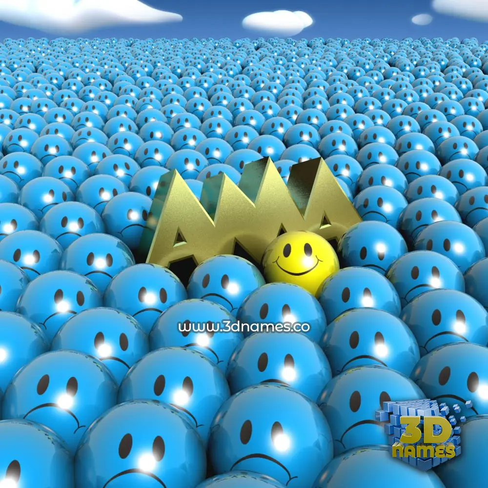 ama in Special Smileys style - 3D name wallpaper