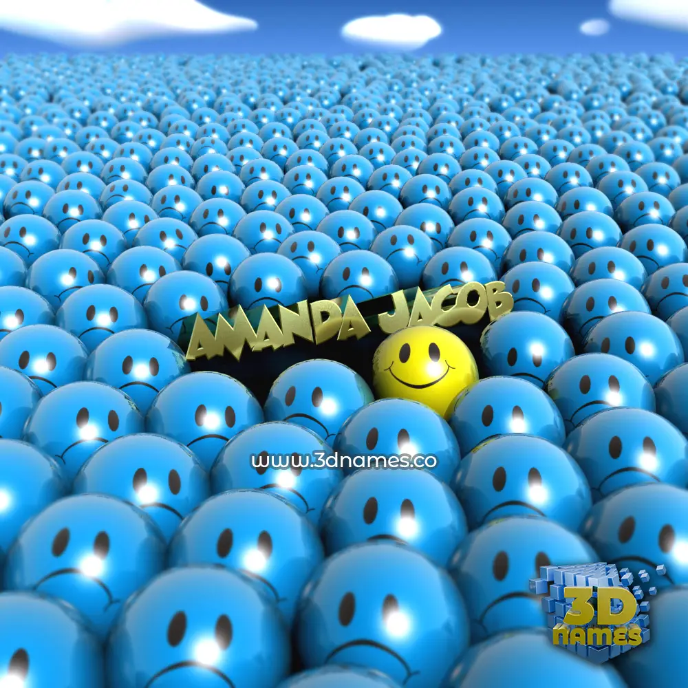 amanda jacob in Special Smileys style - 3D name wallpaper