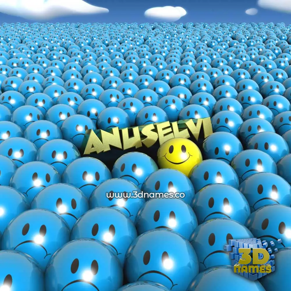 anuselvi in Special Smileys style - 3D name wallpaper