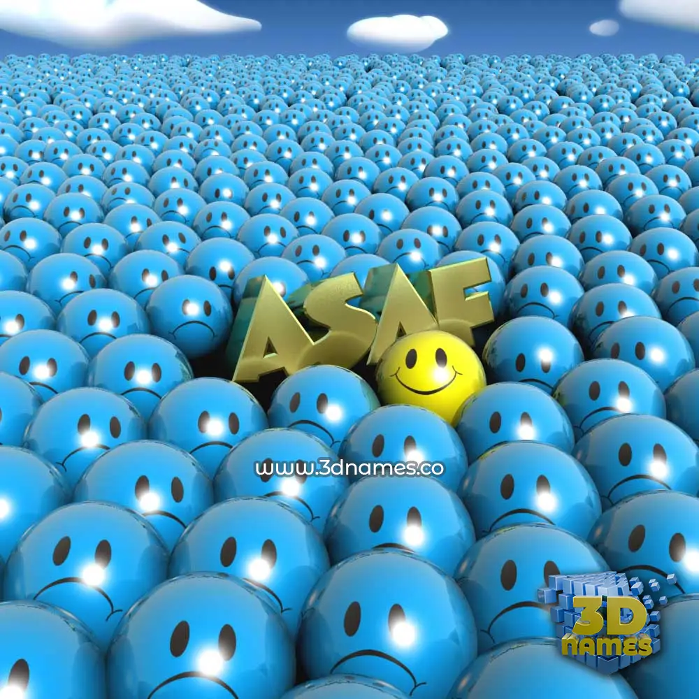 asaf in Special Smileys style - 3D name wallpaper
