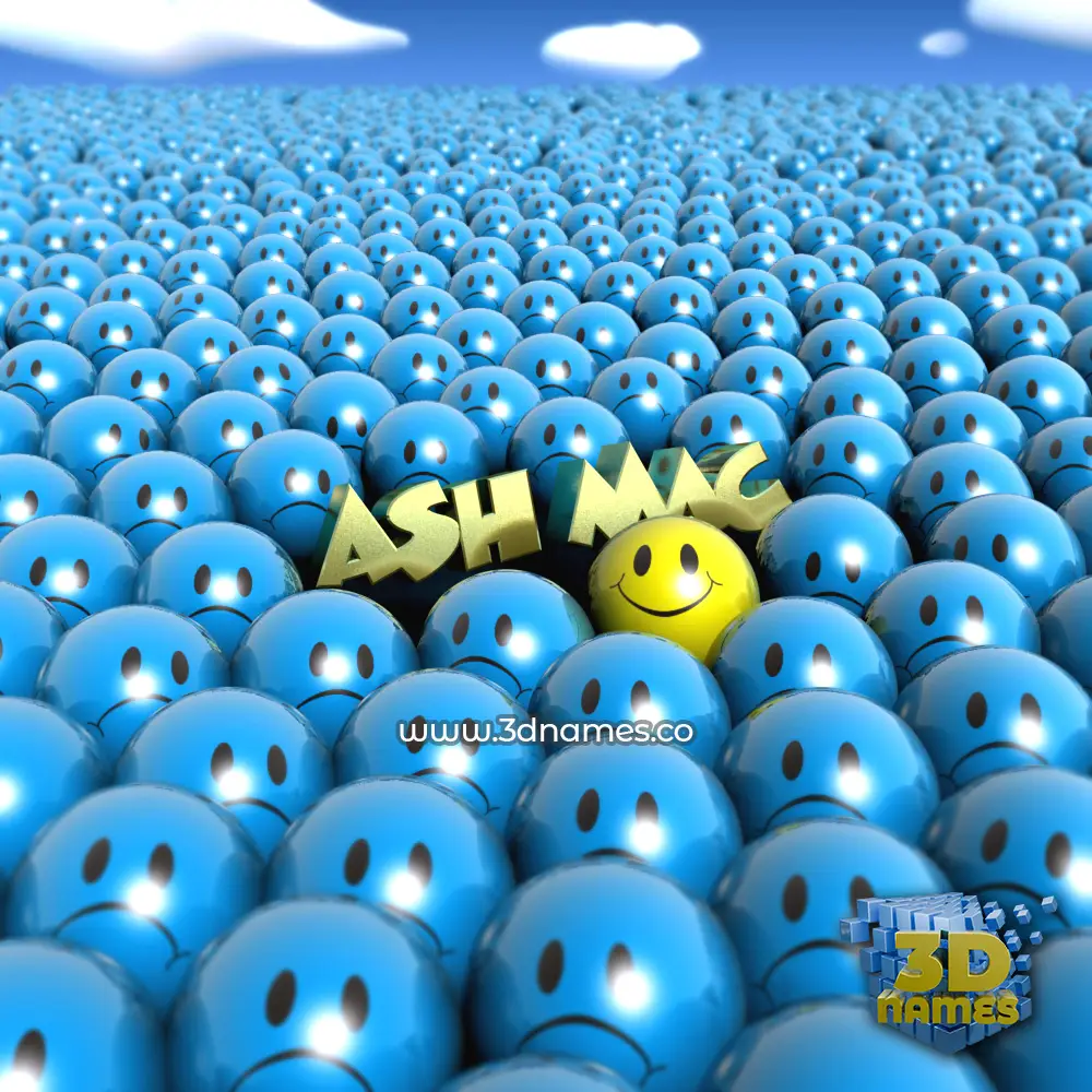 ash mac in Special Smileys style - 3D name wallpaper ash mac in Special Smileys style - 3D name wallpaper