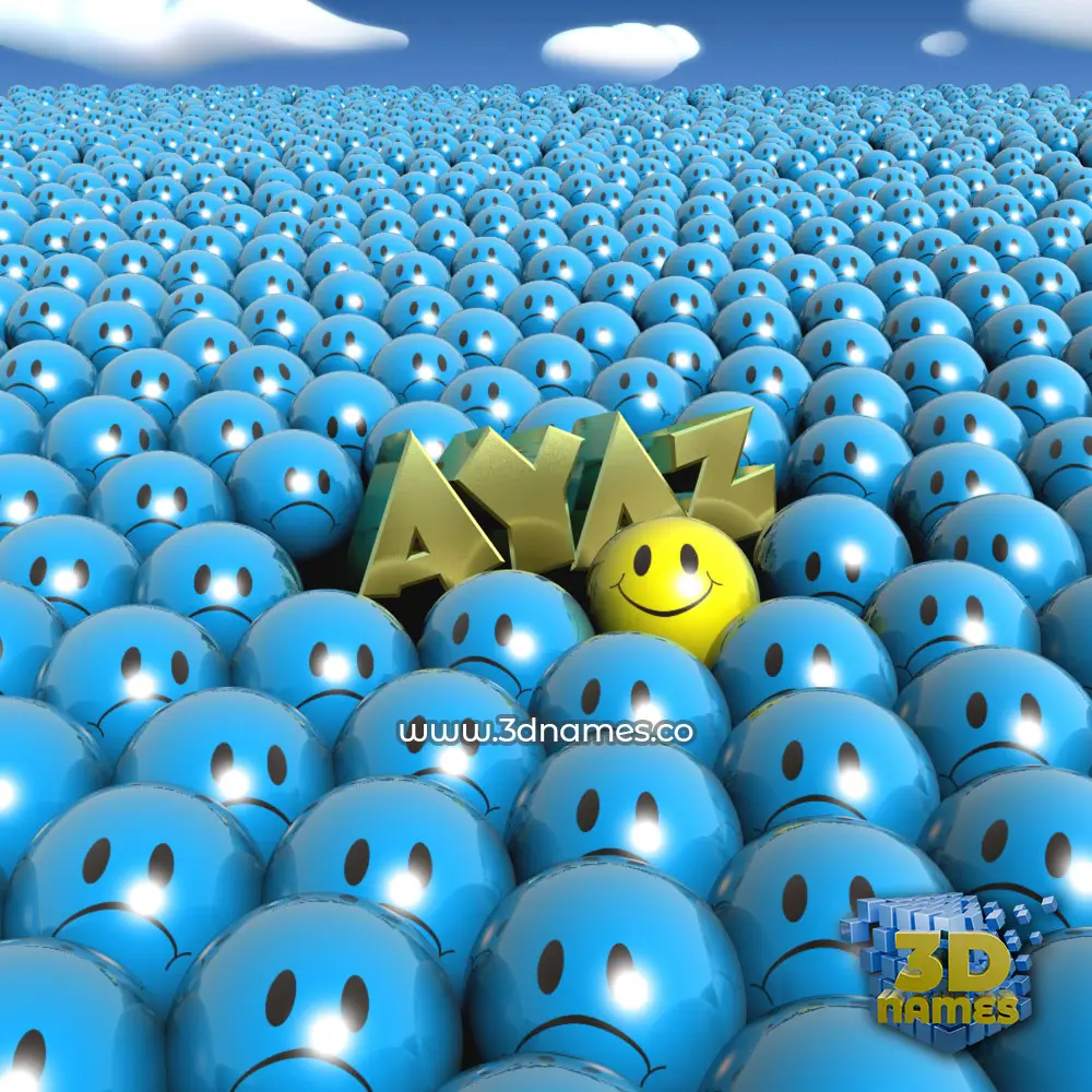 ayaz in Special Smileys style - 3D name wallpaper