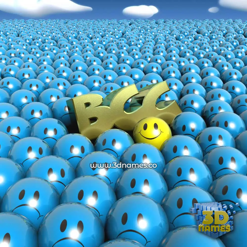 bcc in Special Smileys style - 3D name wallpaper