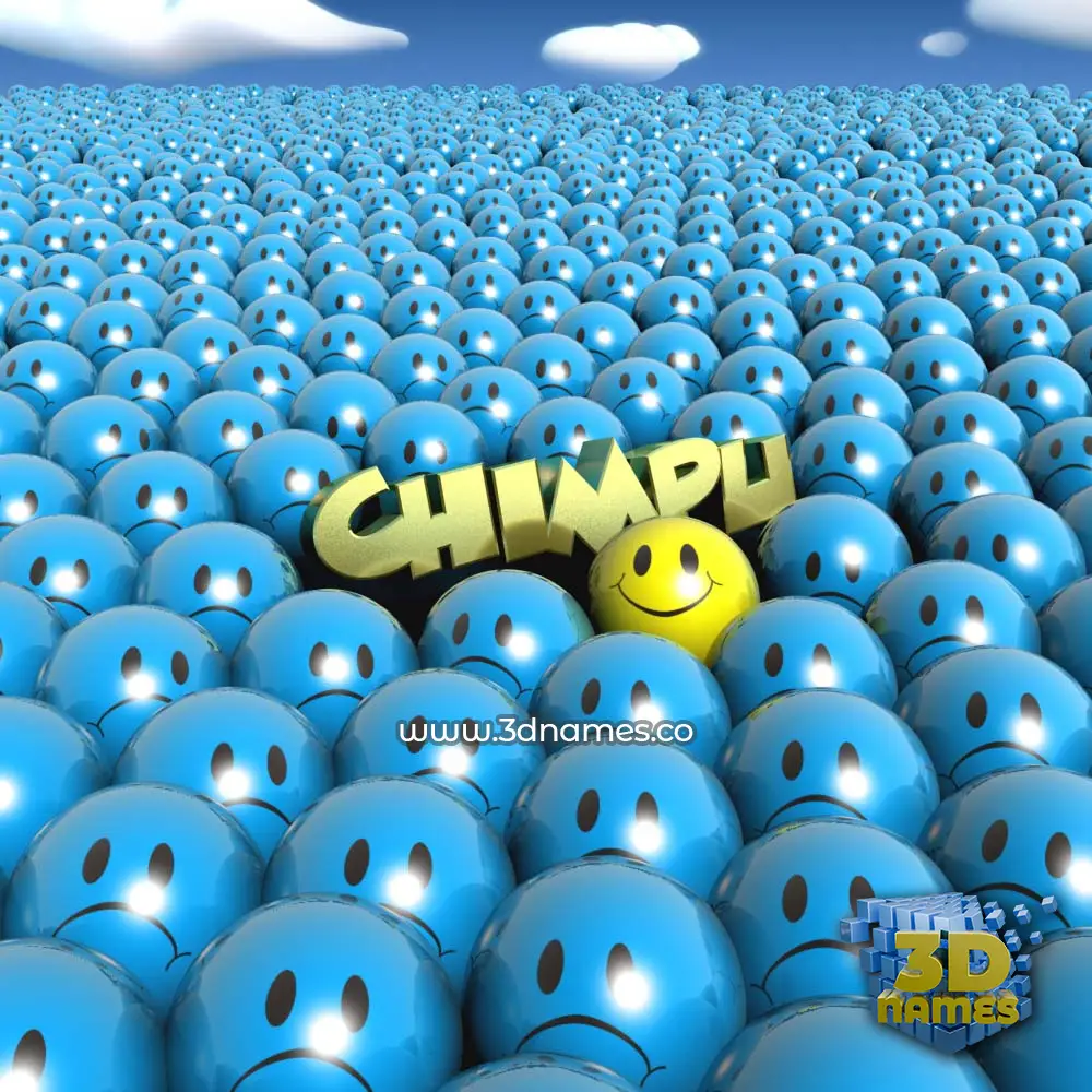 chimpu in Special Smileys style - 3D name wallpaper