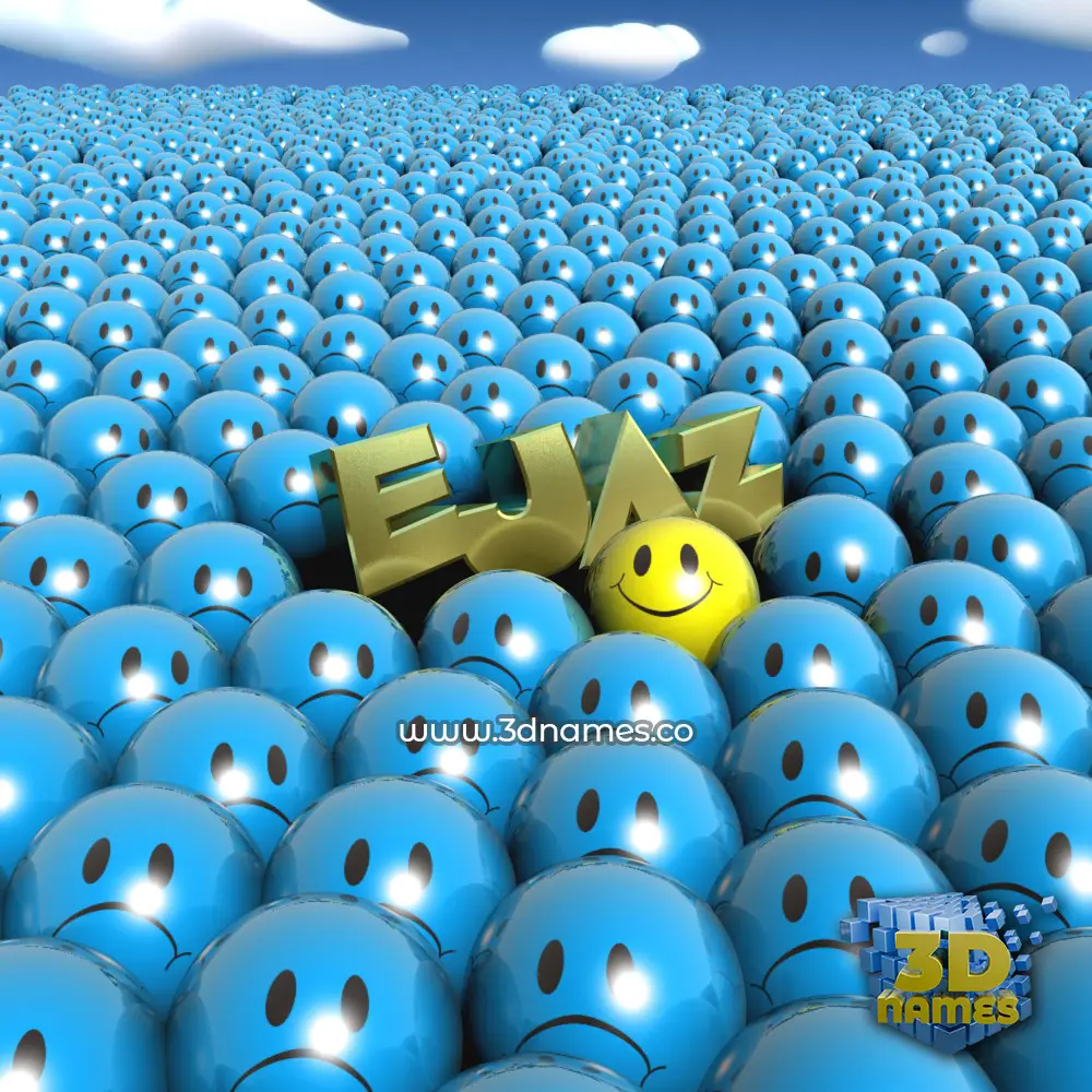 ejaz in Special Smileys style - 3D name wallpaper