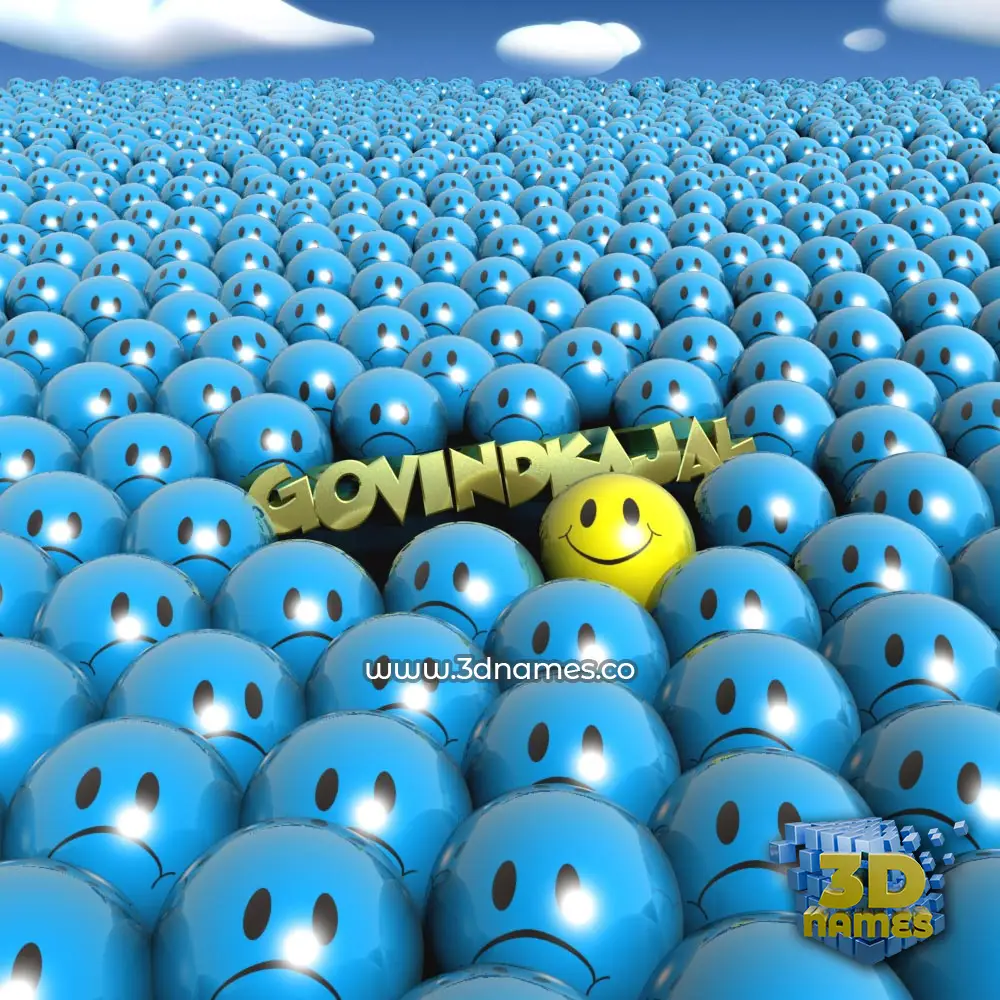 govindkajal in Special Smileys style - 3D name wallpaper