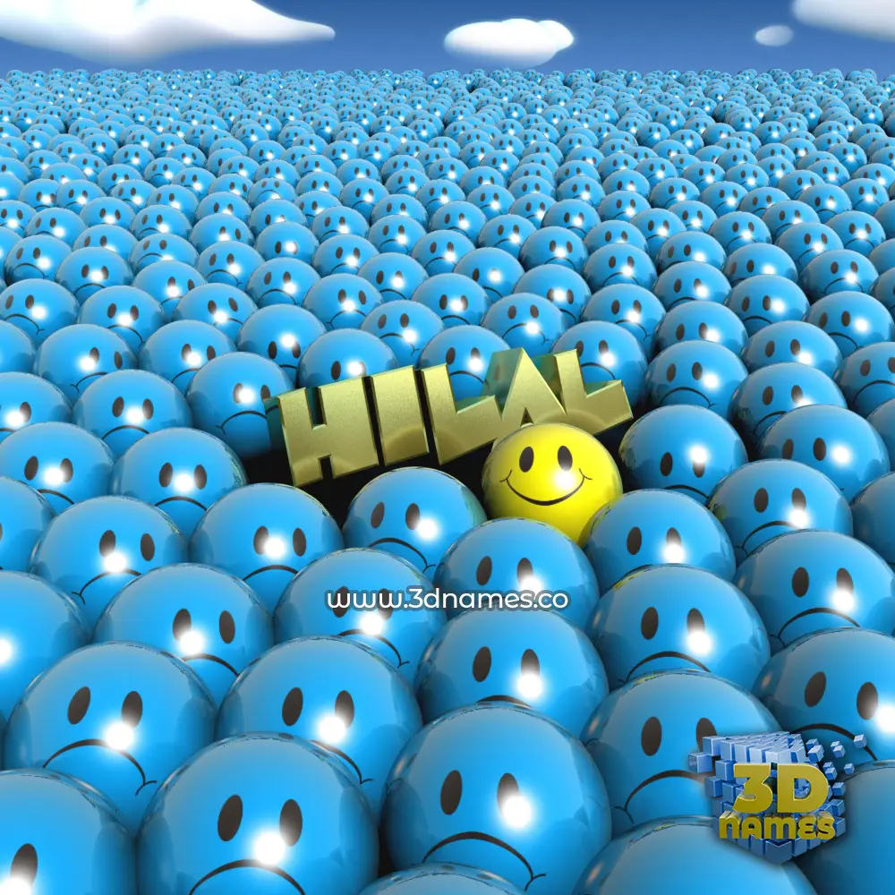 hilal in Special Smileys style - 3D name wallpaper hilal in Special Smileys style - 3D name wallpaper
