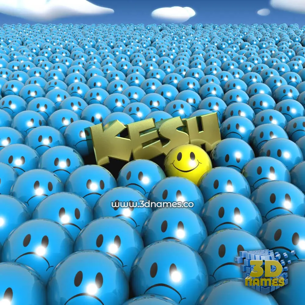 kesh in Special Smileys style - 3D name wallpaper