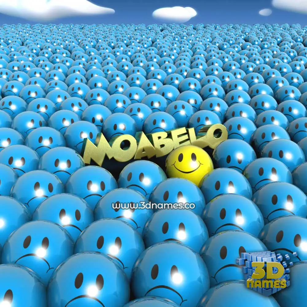 moabelo in Special Smileys style - 3D name wallpaper