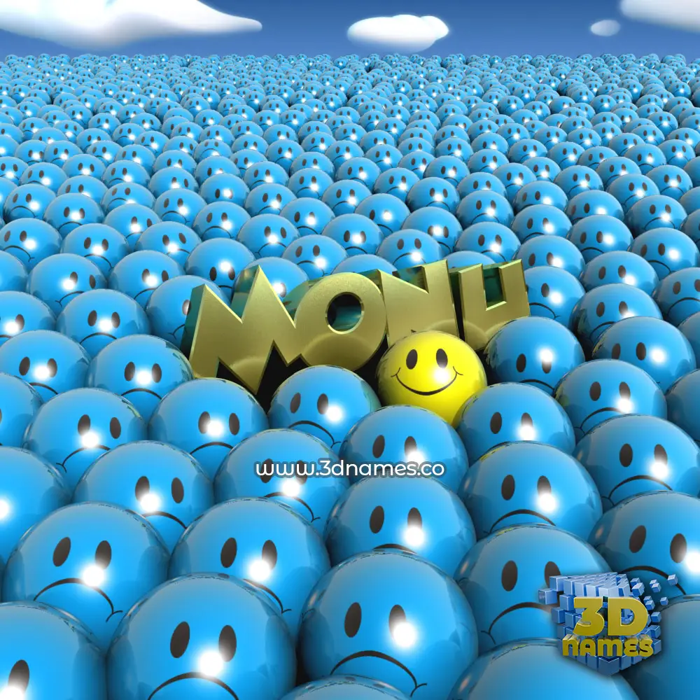 monu in Special Smileys style - 3D name wallpaper monu in Special Smileys style - 3D name wallpaper