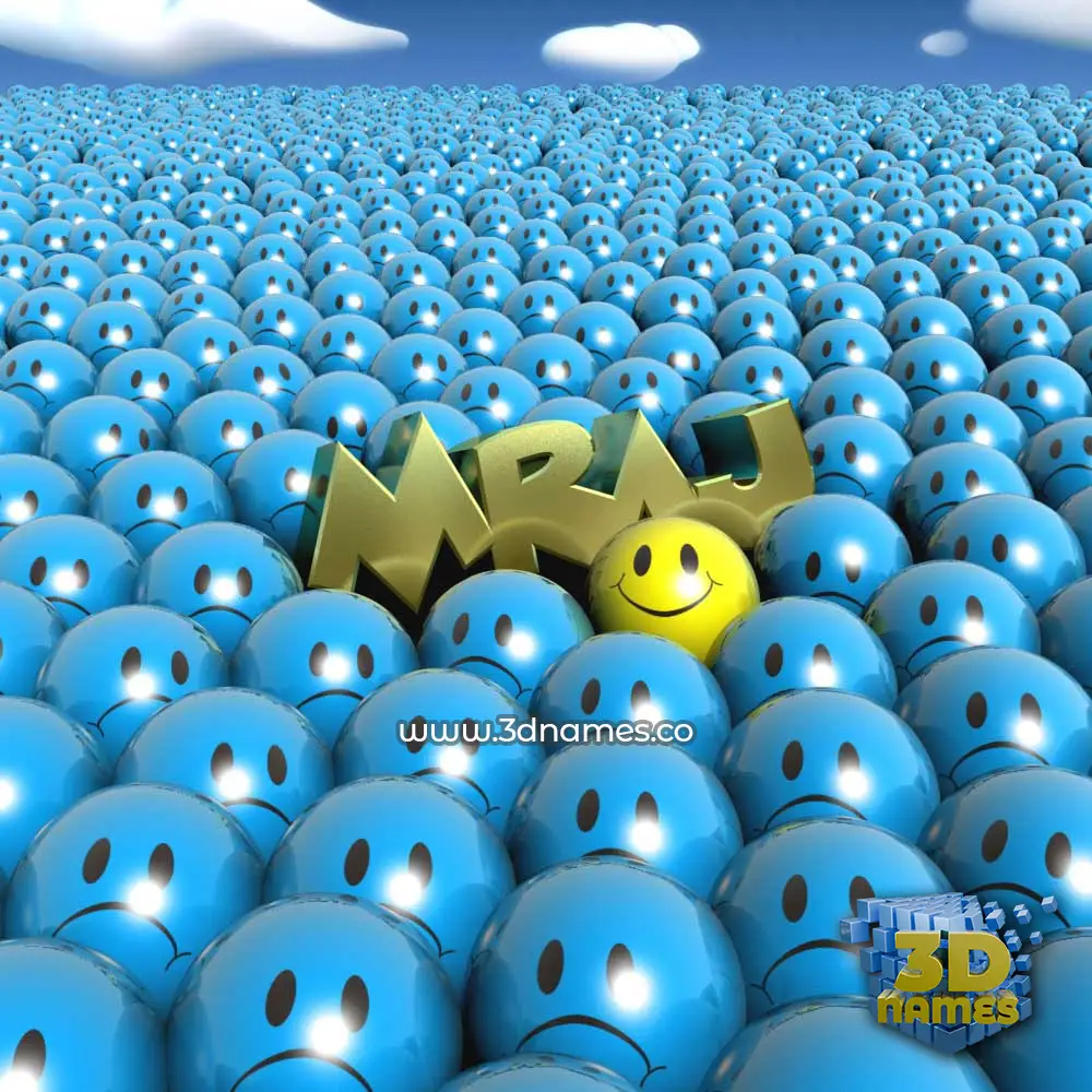 mraj in Special Smileys style - 3D name wallpaper