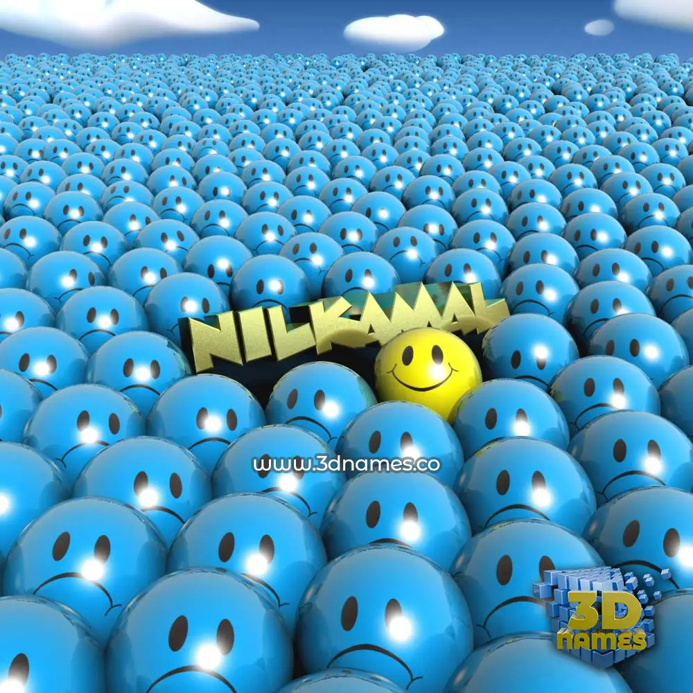 nilkamal in Special Smileys style - 3D name wallpaper