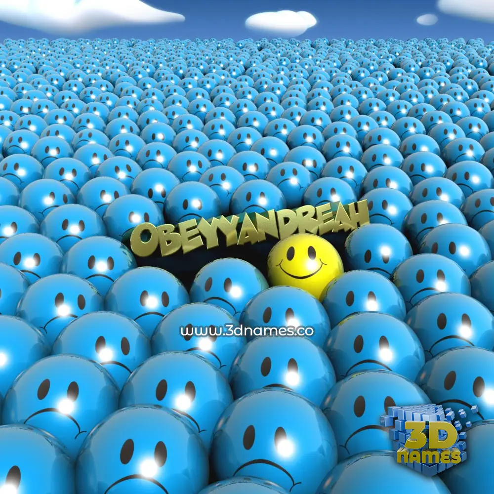 obeyyandreah in Special Smileys style - 3D name wallpaper