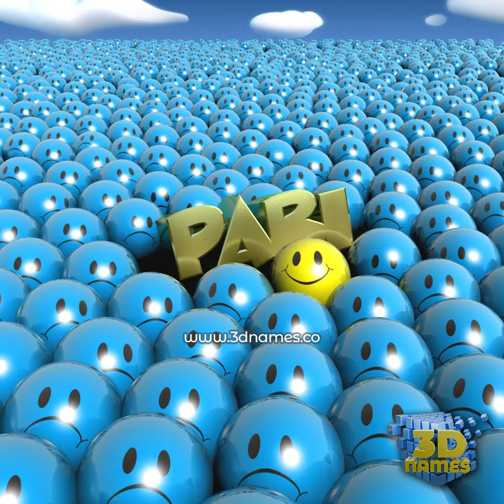 pari in Special Smileys style - 3D name wallpaper