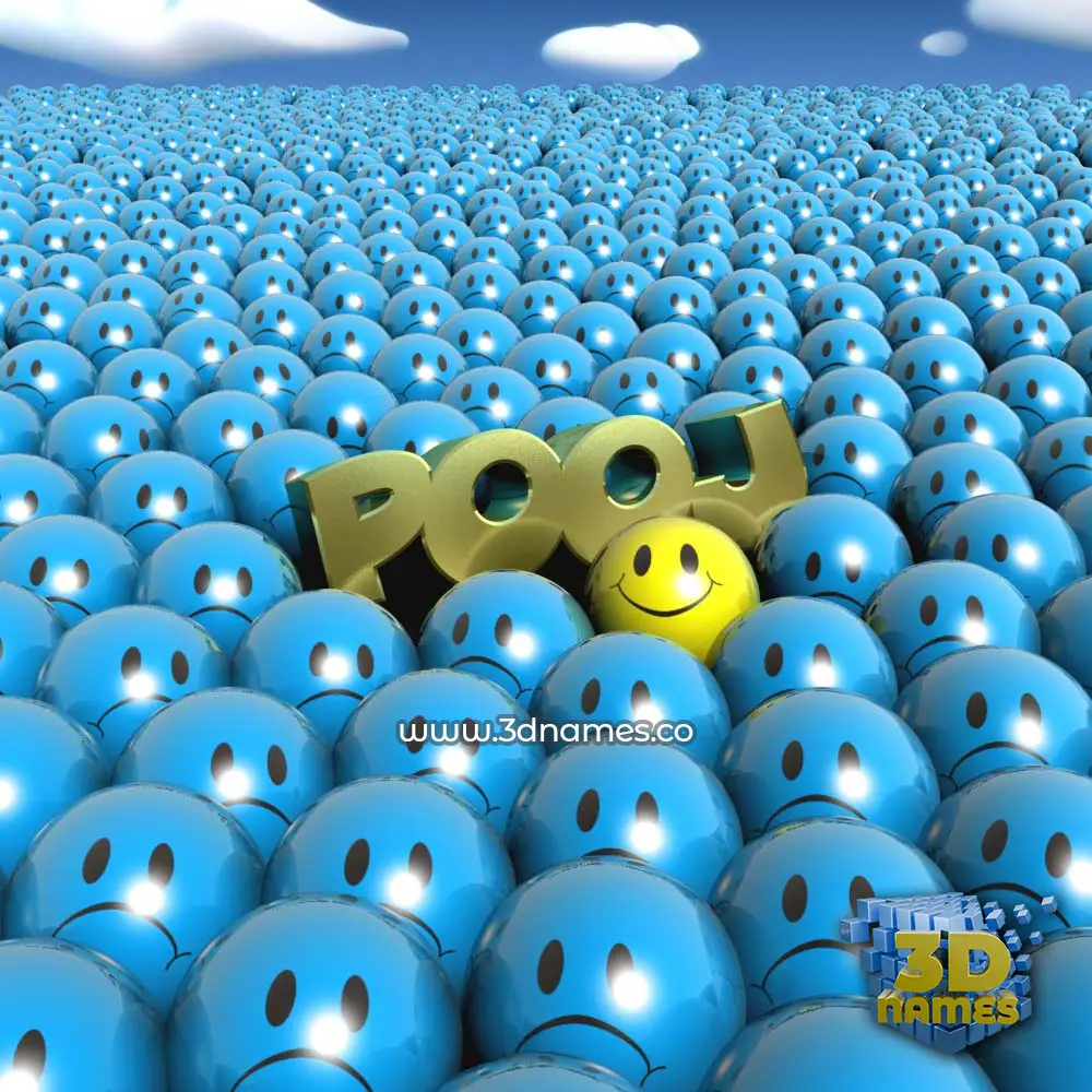 pooj in Special Smileys style - 3D name wallpaper