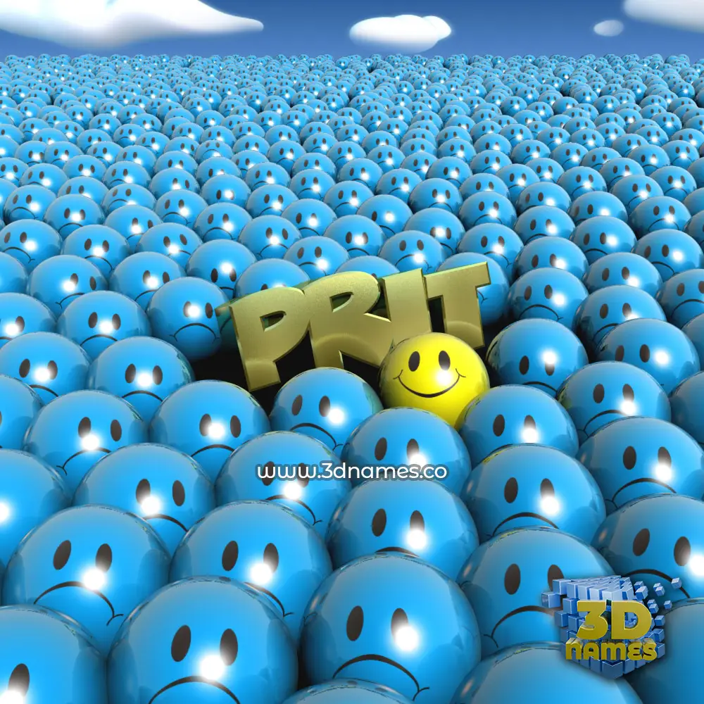 prit in Special Smileys style - 3D name wallpaper