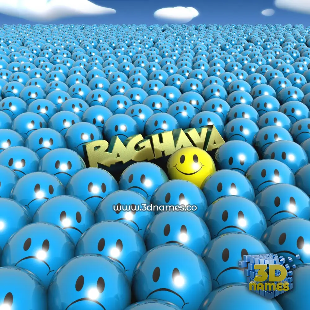 raghava in Special Smileys style - 3D name wallpaper