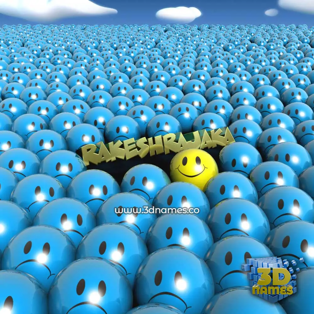 rakeshrajaka in Special Smileys style - 3D name wallpaper